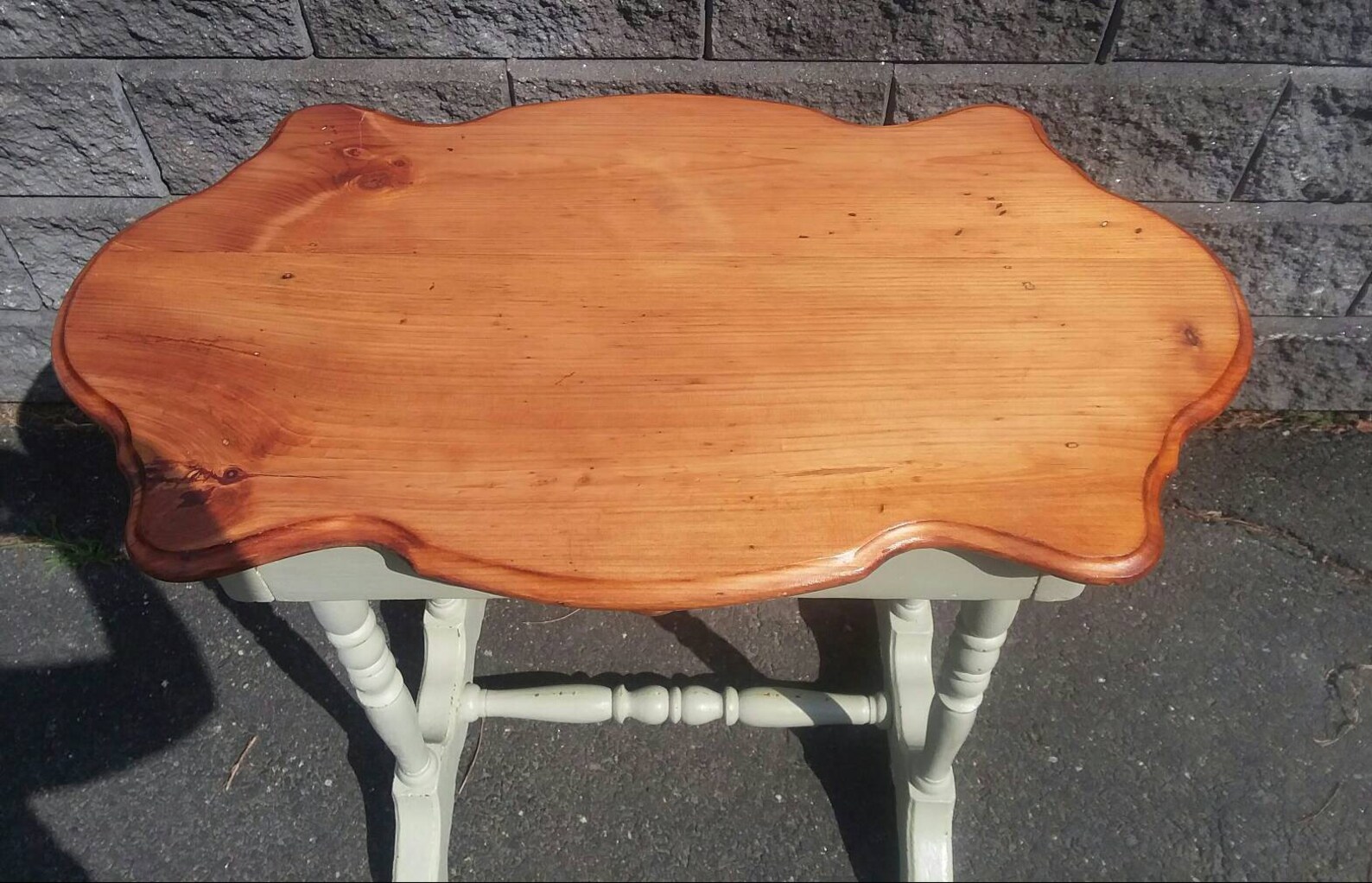 Vintage Pale Green Painted Spindle Leg Table With Drawer and Etsy