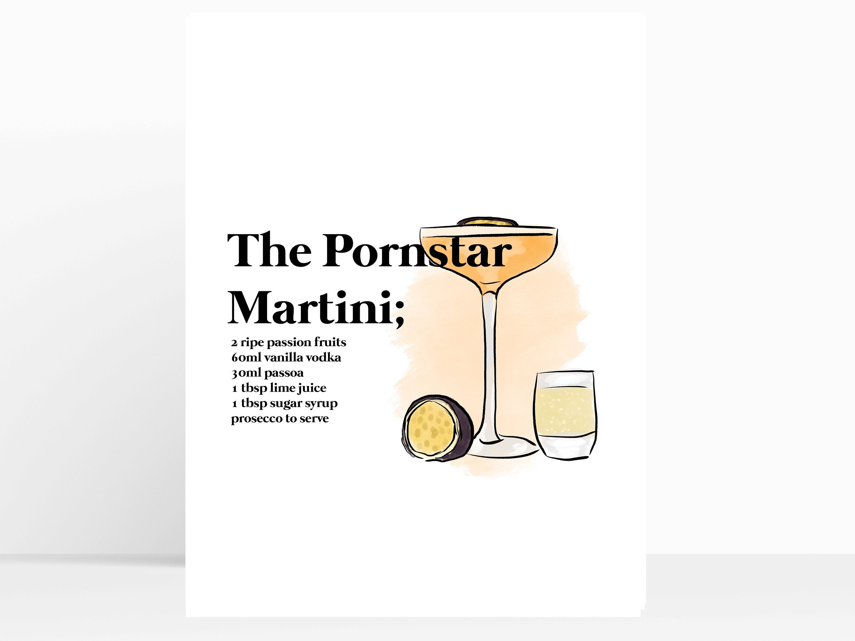 Pornstar Martini Wall Art Print Cocktail Print Fashion Etsy