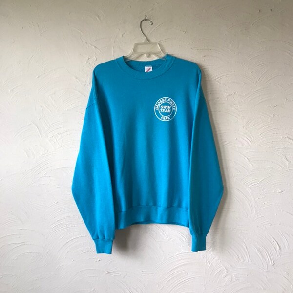 vintage 80s/90s grosse pointe park swim team "mutant rule" sweatshirt - medium/large