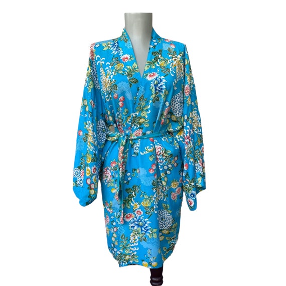 vintage 1960s/70s floral print kimono cardigan - … - image 1