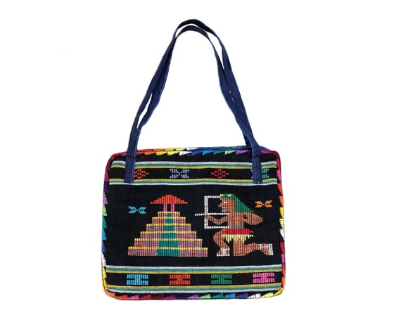 AIYAMAYA Striped Bag Handmade Retro Simple Handbag AIYAMAYA Striped Bag Handmade Retro Simple Handbag