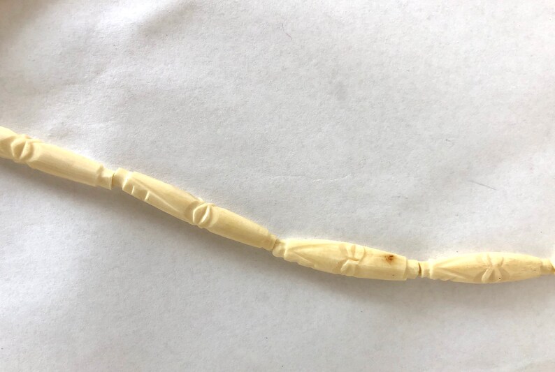 animal claw neckalce vintage carved bone /& toothclaw geometric tube beaded necklace real bone beads