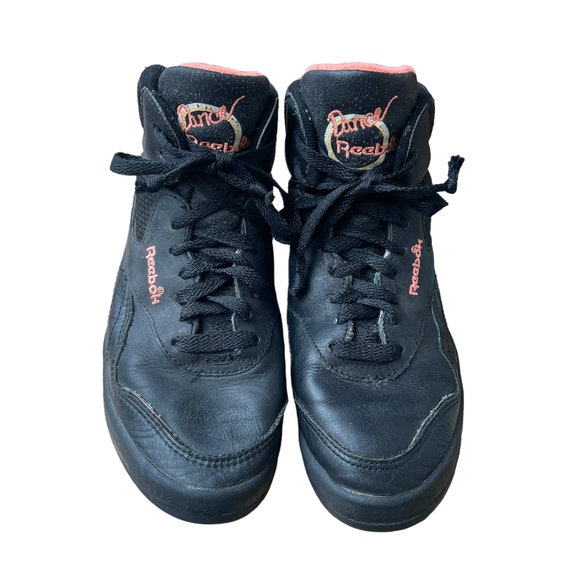 muggen udslettelse Fugtighed Vintage 1980s Reebok Dance Black Leather High-top Sneakers - Etsy
