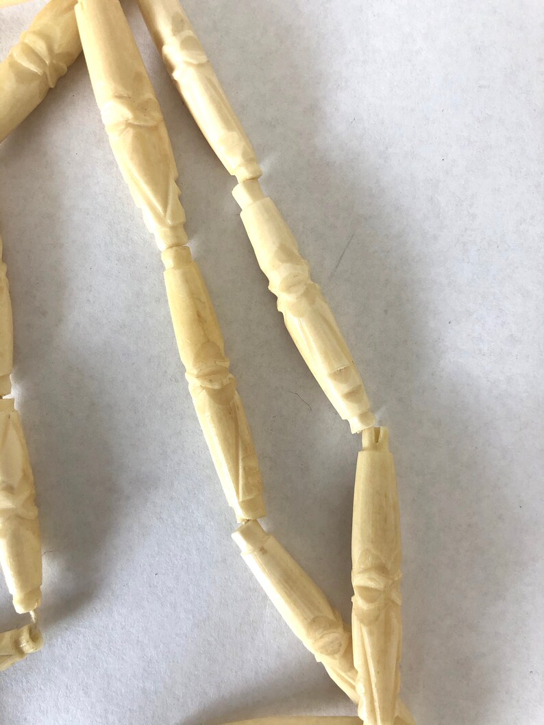 animal claw neckalce vintage carved bone /& toothclaw geometric tube beaded necklace real bone beads