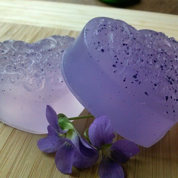 Violet Glycerin Heart Soap - Vegan -
