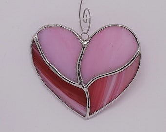 Valentine Gift - stained glass heart in gift box - romantic girlfriend gift - heart suncatcher - gift under 15euro