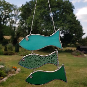 Stained glass fish mobile fish suncatcher fish décor window hanging fish sealover's gift gift for boyfriend gift under 40 image 8