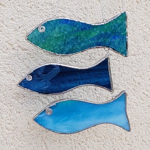 Stained glass fish mobile fish suncatcher fish décor window hanging fish sealover's gift gift for boyfriend gift under 40 image 5