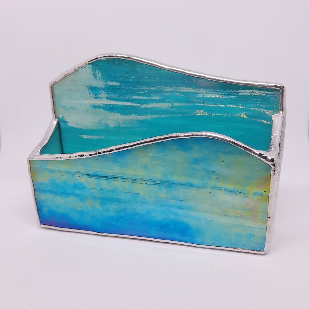 Stained Glass Business Card Holder Desk Accessory Gift for Etsy