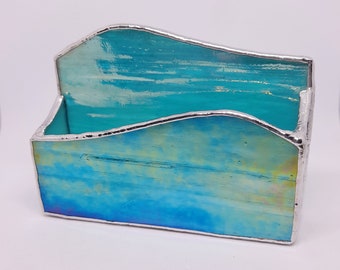 Stained glass business card holder - desk accessory - gift for men - executive gift - gift under 40 euro - business card stand