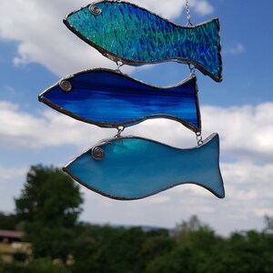 Stained glass fish mobile fish suncatcher fish décor window hanging fish sealover's gift gift for boyfriend gift under 40 image 6