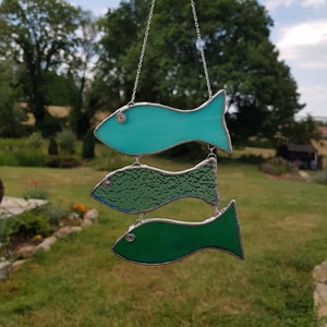 Stained glass fish mobile fish suncatcher fish décor window hanging fish sealover's gift gift for boyfriend gift under 40 image 7