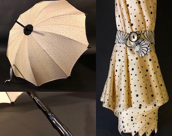 Rebuilt Victorian Style Polka Dot Umbrella