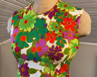 1970s Jack Sommers Floral Dress, Vintage