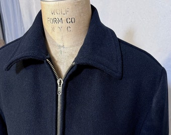 1940s-50s Leidse Zeeduffel (or Jopper) Wool Jacket made by Biesot in Leiden, Holland, Vintage Coat