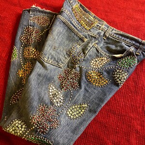 RARE R.H. Vintage Bedazzled Orange Tab Levi Jeans, Vintage Ron 