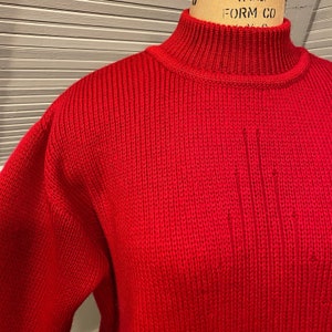 1960s JA Internationale Chic Red Reine Wolle Sweater, Vintage Wool Pullover