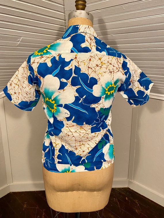 Kole Kole Small Hawaiian Barkcloth Shirt, Vintage - image 4