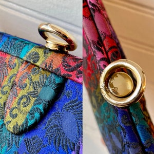 Gorgeous Rainbow Brocade Clutch, Vintage Purse image 3