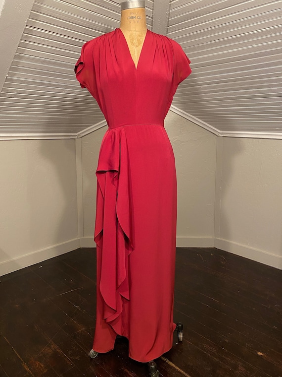 Gorgeous 1940s DuBarry Fushia Pink Gown, Vintage Dress - Gem