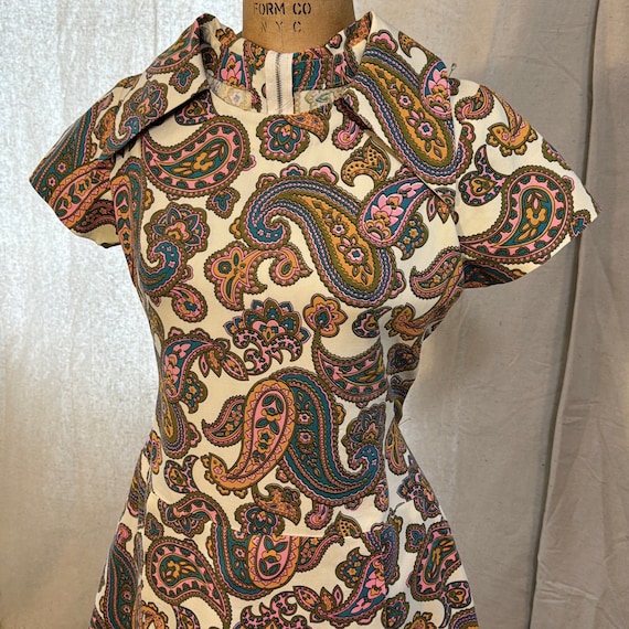 1960s Hand Sewn Paisley Romper w/ Skort, Vintage … - image 1