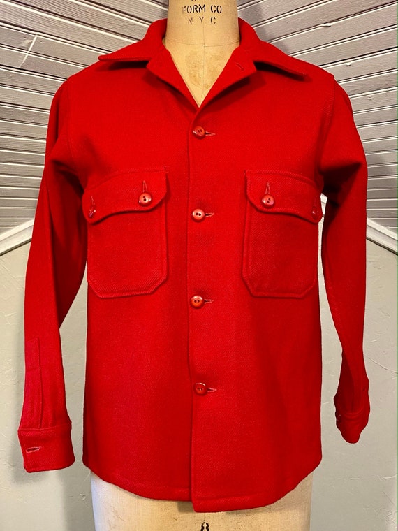 1950s Red Wool Boy Scout Shirt Jacket Adult Size Vintage - Etsy