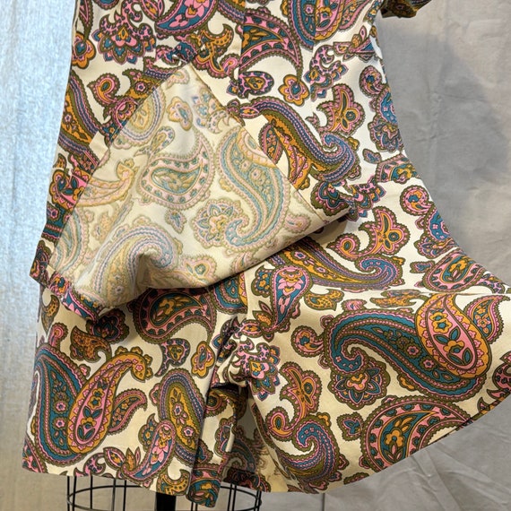 1960s Hand Sewn Paisley Romper w/ Skort, Vintage … - image 6