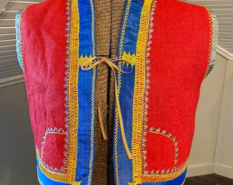 Beautiful Ethnic Handmade Embroidered Wool Vest, Ceremonial?