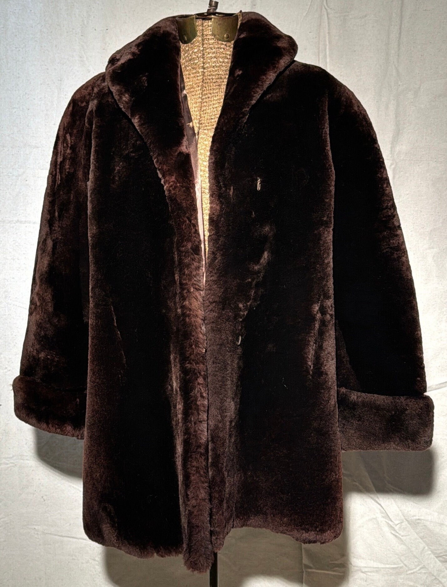 1950s Mouton Lamb Fur Coat, Vintage Sheepskin Swing Coat Etsy