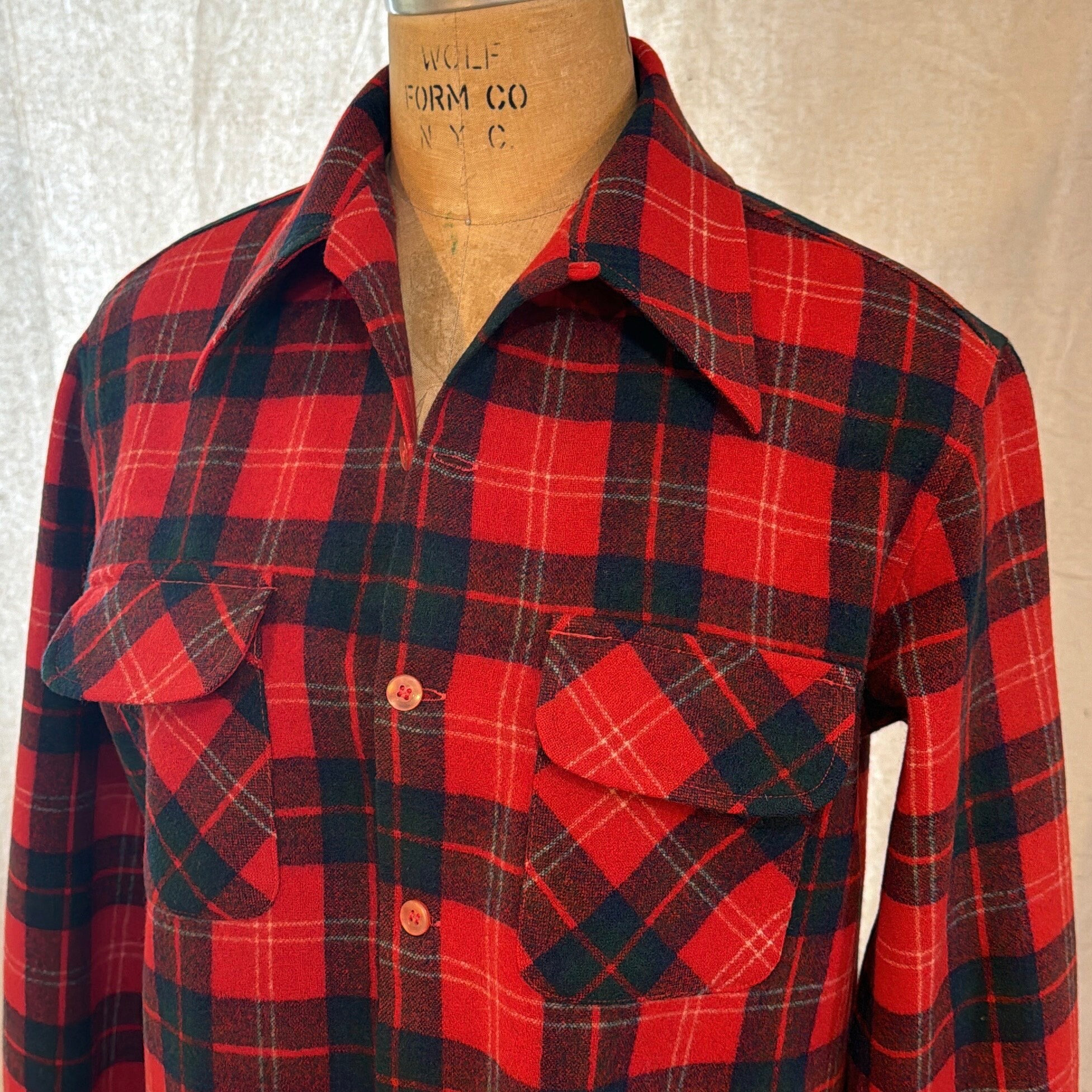 トップス KINGS ROAD WOOL SHIRT / 70S Vintage 70s Sears Kings Road White Button Down Shirt M Brown