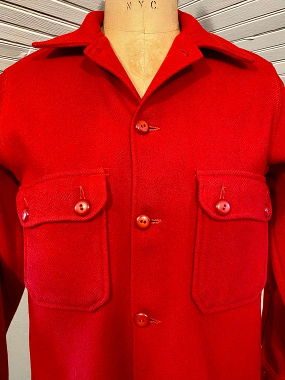 1950s Red Wool Boy Scout Shirt Jacket Adult Size Vintage - Etsy