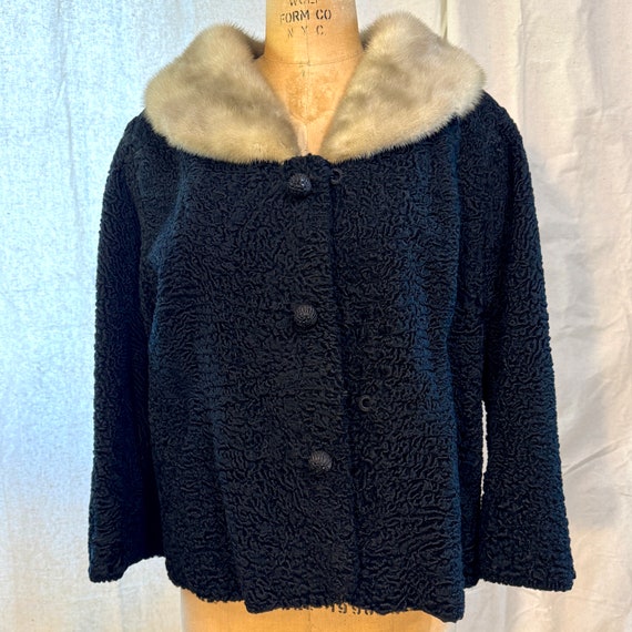 Veste En Fourrure D'agneau Persan Dellera - Taille 46, Occasion Très Bon état