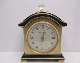 Mantel Clock, Black and White Clock, Hand painted Clock, Black White Clock, Black and White Mantel Clock, Desk Clock, Table Clock