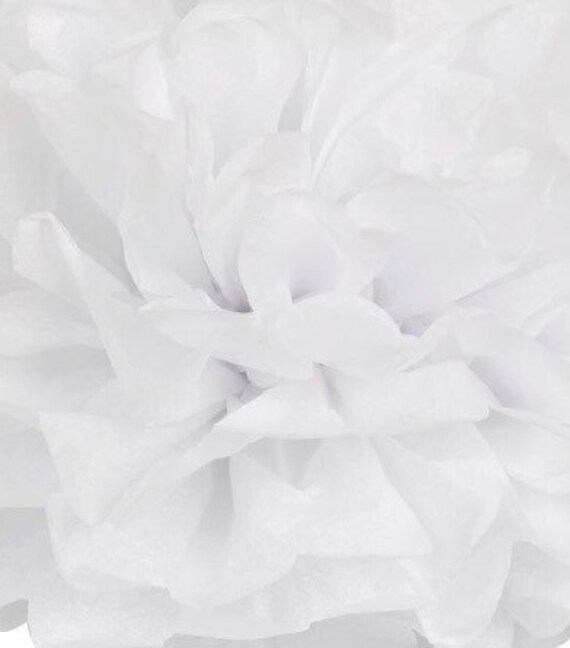 White Tissue Pom Pom Party Poms Birthday Pompoms Diy Baptism
