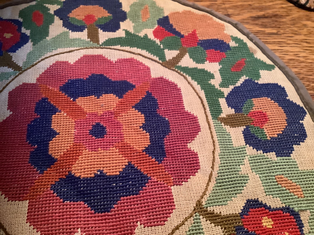 A Wonderful Victorian Needle Point Very Well Finished 11 Inches Rd. Etsy