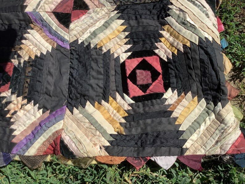 Antique Crazy Quilt Look Like It Was Finished W/ Ribbon and Etsy