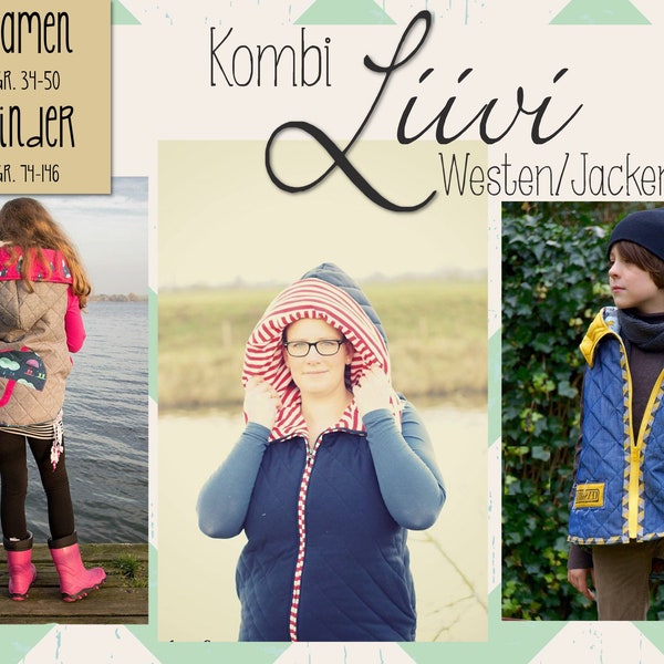 E-Book quilted vest/jacket "Liivi" combination kids & women