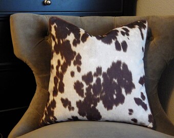 Cowhide Pillow Udder Madness Pillow Cover Brown And White Etsy