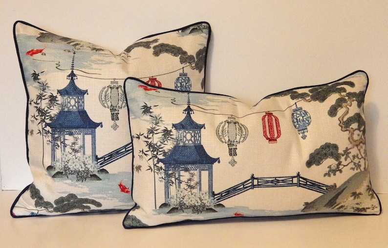 thehappyseamstress Kirin Pearl Pagoda Print Pillow Cover - Thumbnail 5
