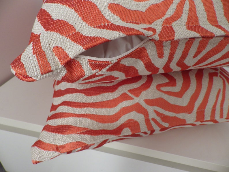 Orange Zebra Print Pillow Cover Modern Zebra PillowAnimal Etsy