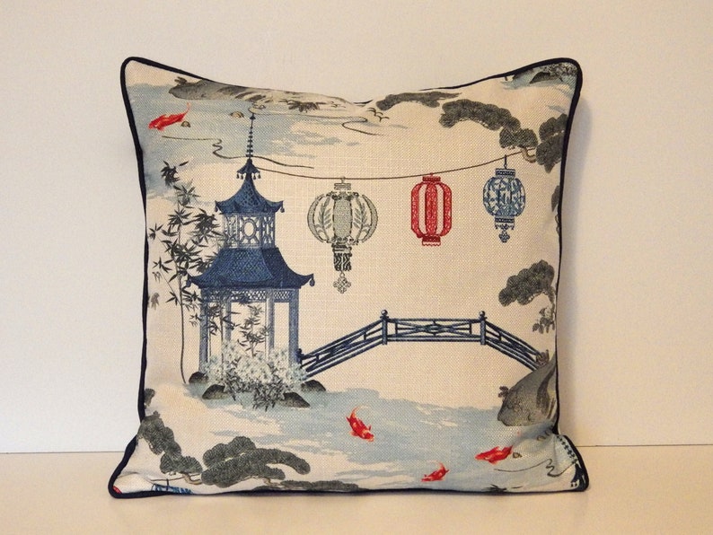 thehappyseamstress Kirin Pearl Pagoda Print Pillow Cover - Thumbnail 3
