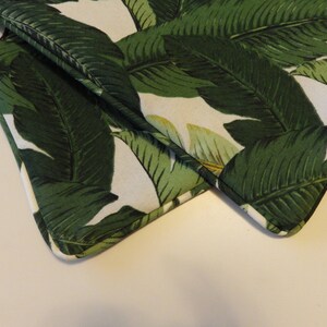 Green Tropical Pillow-Green and White Outdoor Pillow Cover-Tropical Leaf Pillow Cover Palm Frond Pillow Cover-Tommy Bahama Swaying Palms image 7