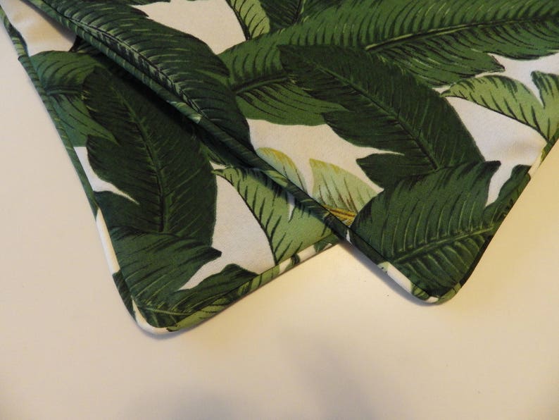 Green Tropical Pillow-Green and White Outdoor Pillow Cover-Tropical Leaf Pillow Cover Palm Frond Pillow Cover-Tommy Bahama Swaying Palms image 7