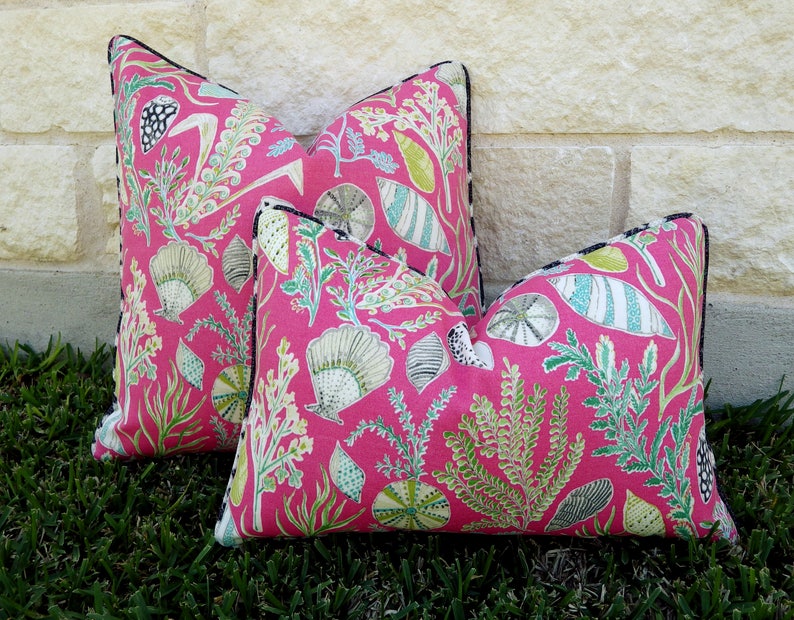 Pink Outdoor Pillow And Black - Hot Pink Outdoor Lumbar Pillows Pink Outdoor Pillow And Black - Hot Pink Outdoor Lumbar Pillows