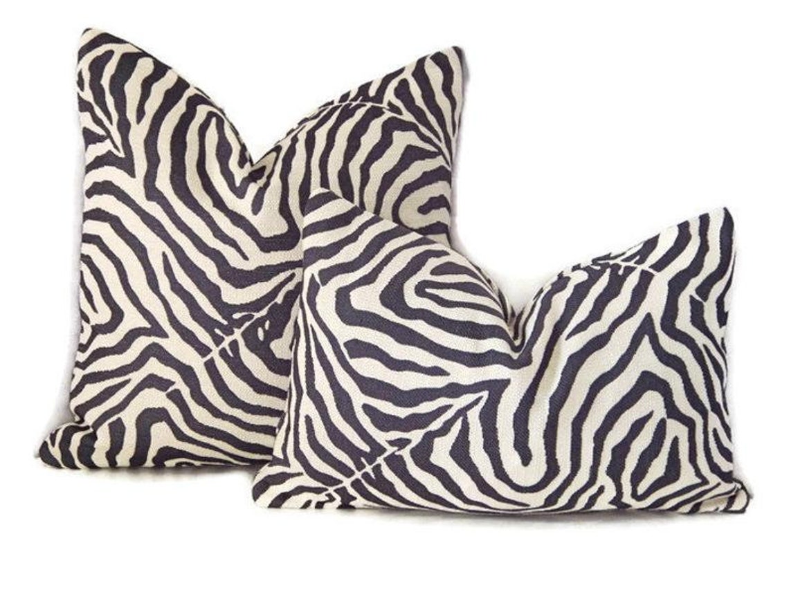 Zebra Pillow Coverblack Zebra Print Pillow Coveranimal Etsy