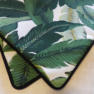 Green Tropical Pillow-Green and White Outdoor Pillow Cover-Tropical Leaf Pillow Cover Palm Frond Pillow Cover-Tommy Bahama Swaying Palms image 6
