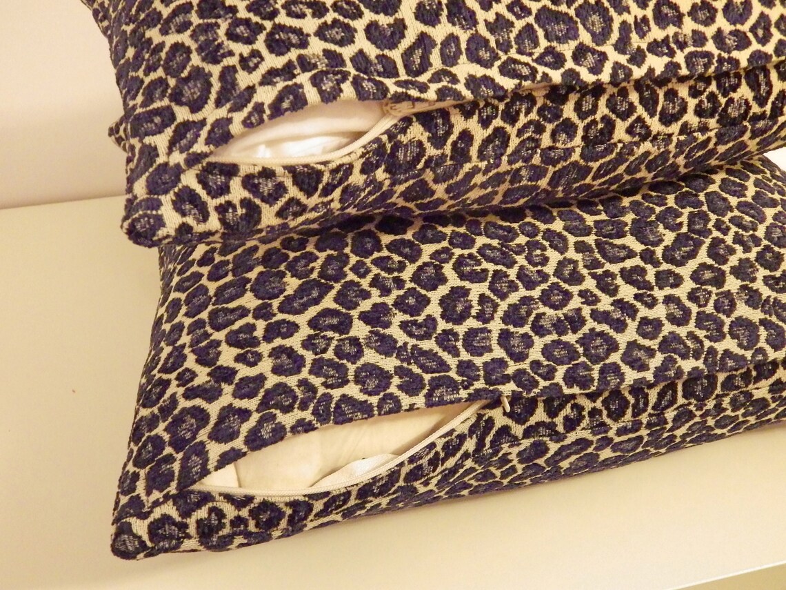 Navy Cheetah Print Pillow Coverblue Leopard Print Pillow Etsy