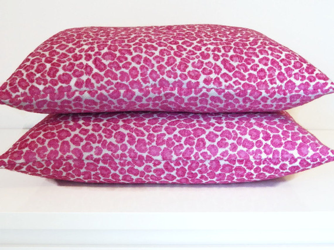 Hot Pink Cheetah Print Pillow CoverFuchsia Leopard Print Etsy