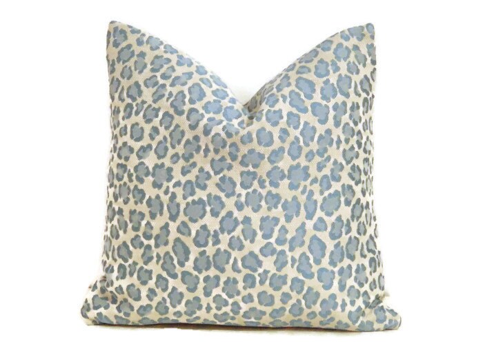 Blue Cheetah Print Pillow CoverLeopard Print Pillow Etsy