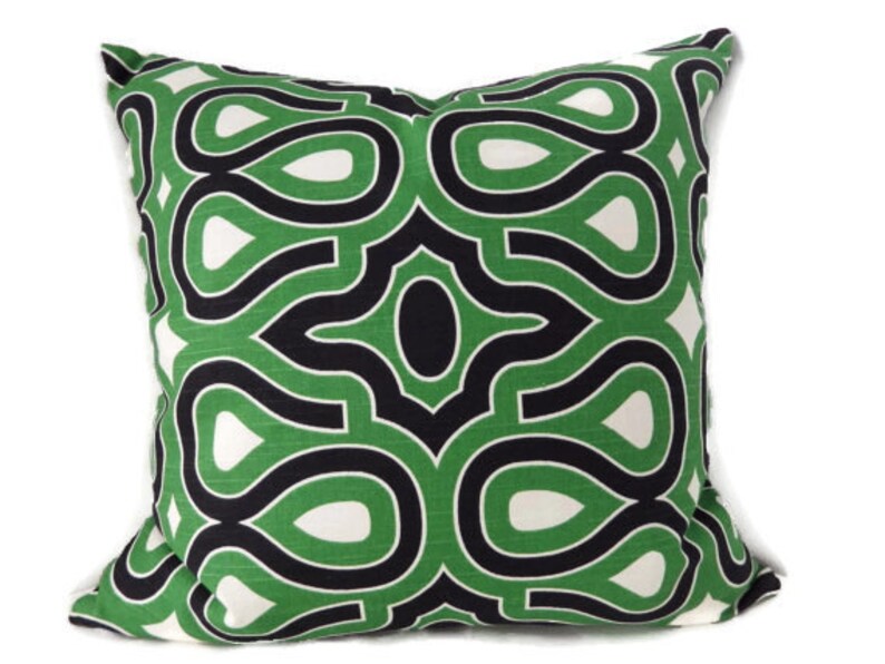 Green and Black Pillows Kelly Green Black and White HGTV Etsy